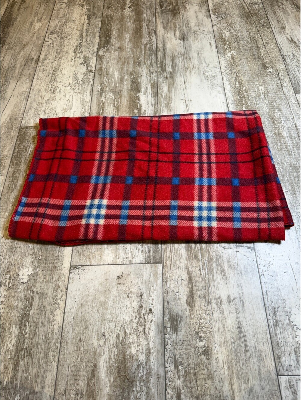 Red Plaid Fleece Blanket Fabric Tartan Christmas Cabin Cozy